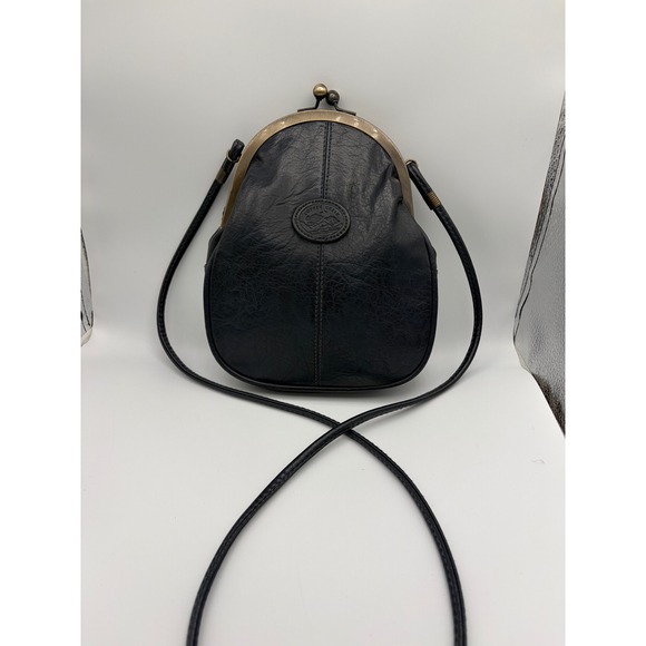 Handbags - Navy Blue Kiss Lock Crossbody Mini Bag Boho Cottagecore Vintage Retro